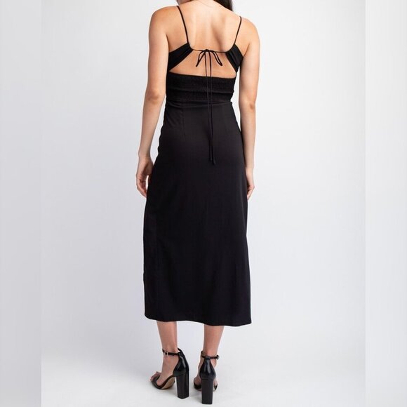 DOUBLE TAKE BLACK MIDI DRESS - Picture 3 of 3